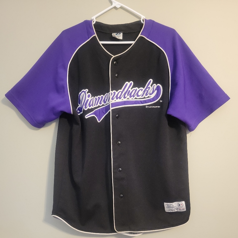 Dynasty Series Diamondbacks Baseball Jersey Large Short‎ Sleeve Botton Up